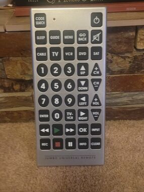 Universal 12in Jumbo TV DVD VCR CABLE Sat Remote LARGE Button